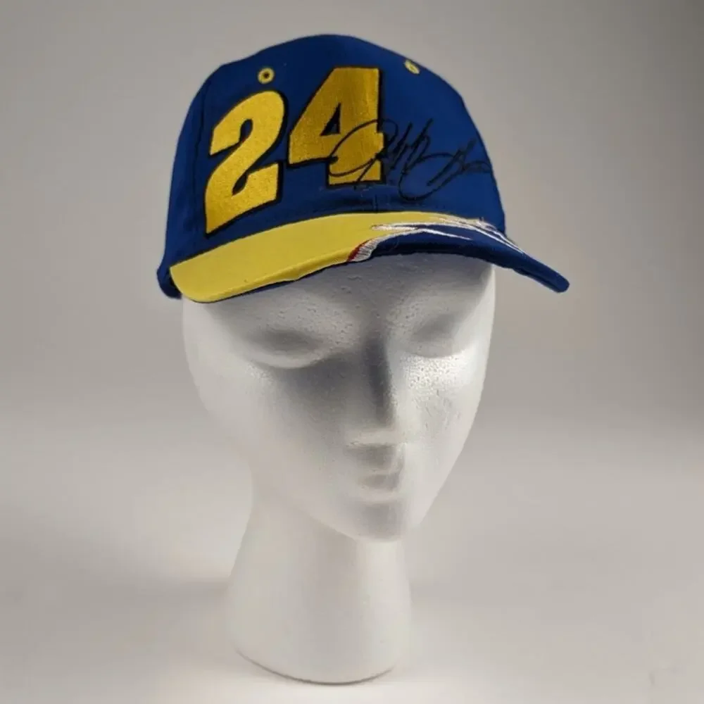 Jeff Gordon Nascar #24 Boys Kids Y2K Blue Yellow Racing Snapback Hat